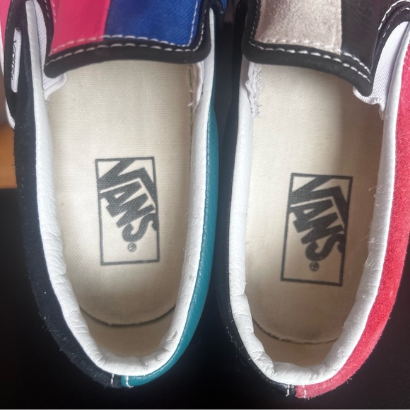 VANS CLASSIC SLIP ON PATCHWORK MULTI LEATHER CANVAS SNEAKERS WOMEN 6.5  MEN 5 - Picture 5 of 12